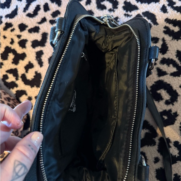 Killstar Black and White  Striped Shoulder Bag - Picture 4 of 10